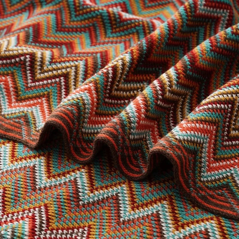 Nordspur | CasaVello Colorful Knit Throw Blanket