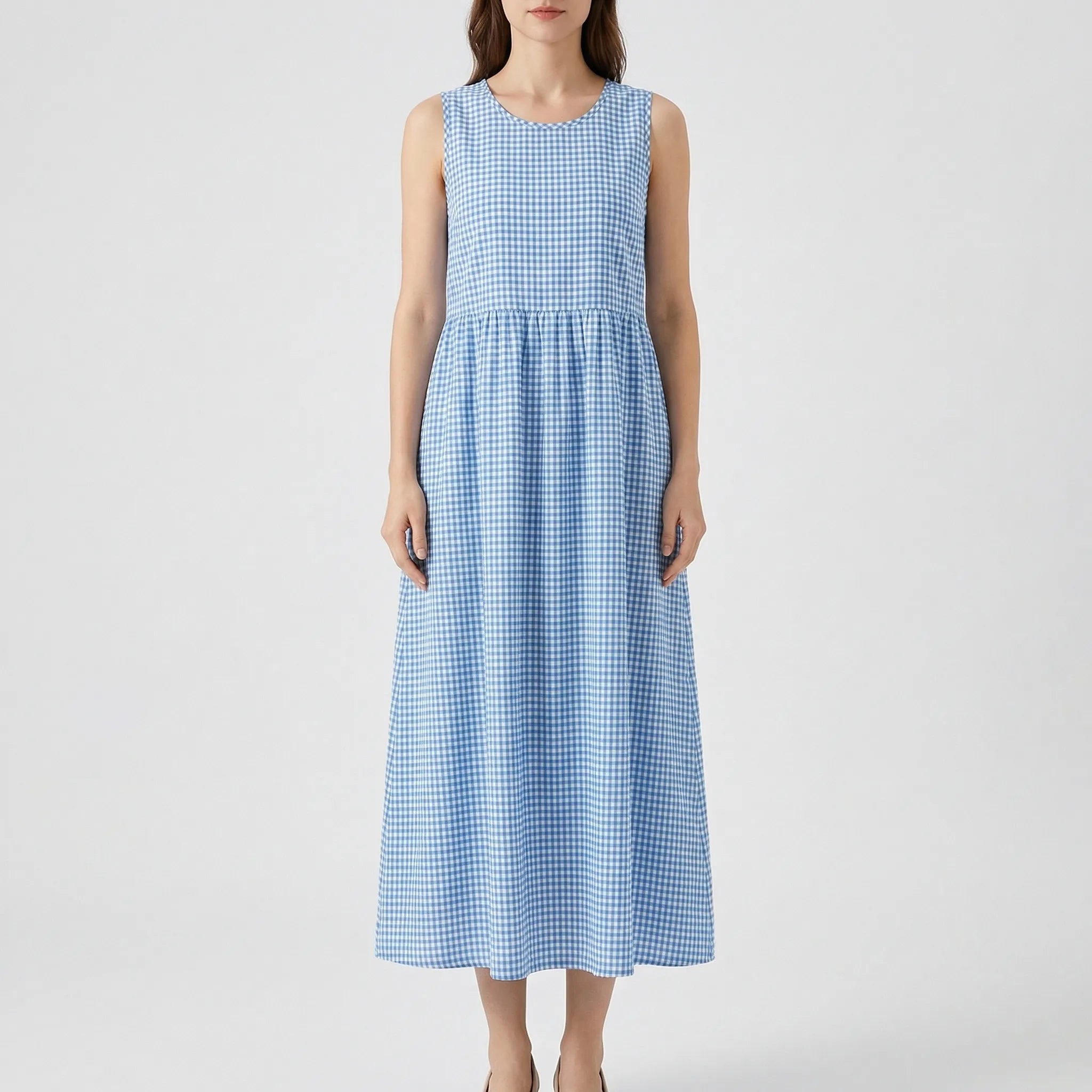 Nordspur | Chequlyn Sleeveless Checked Midi Sundress