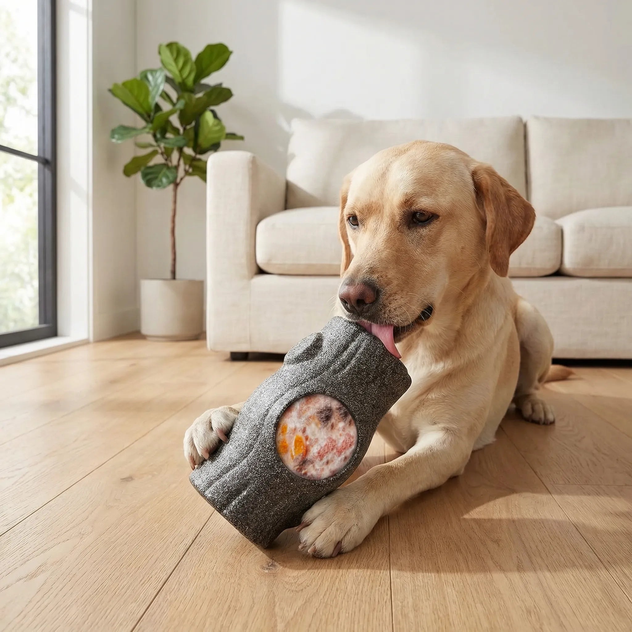 Robustes Kauspielzeug für Hunde mit Hohlraum für gefrorene Leckerlis