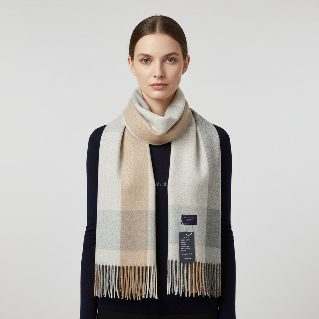 Nordspur | Classic Checkered Wool Feel Scarf