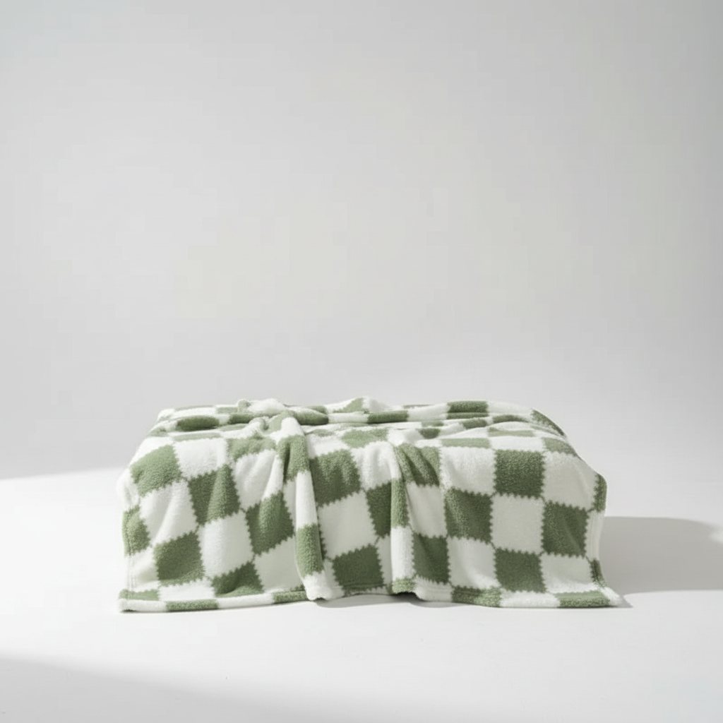 Nordspur | Coral Fleece Checkered Blanket