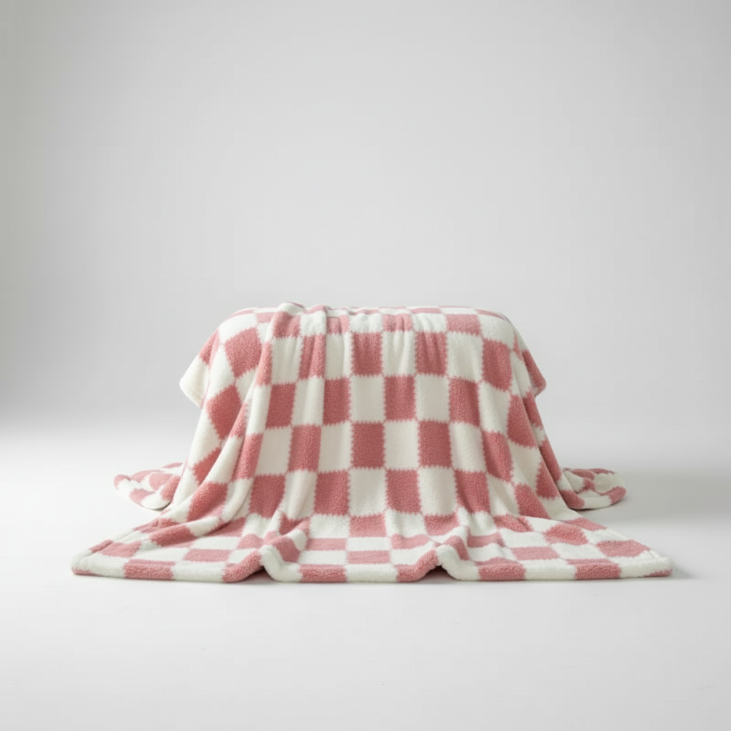 Nordspur | Coral Fleece Checkered Blanket