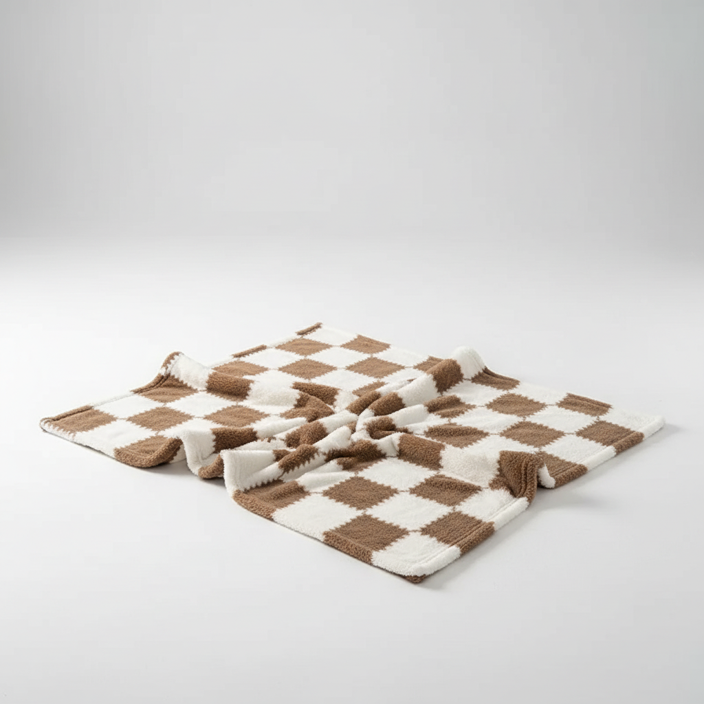 Nordspur | Coral Fleece Checkered Blanket