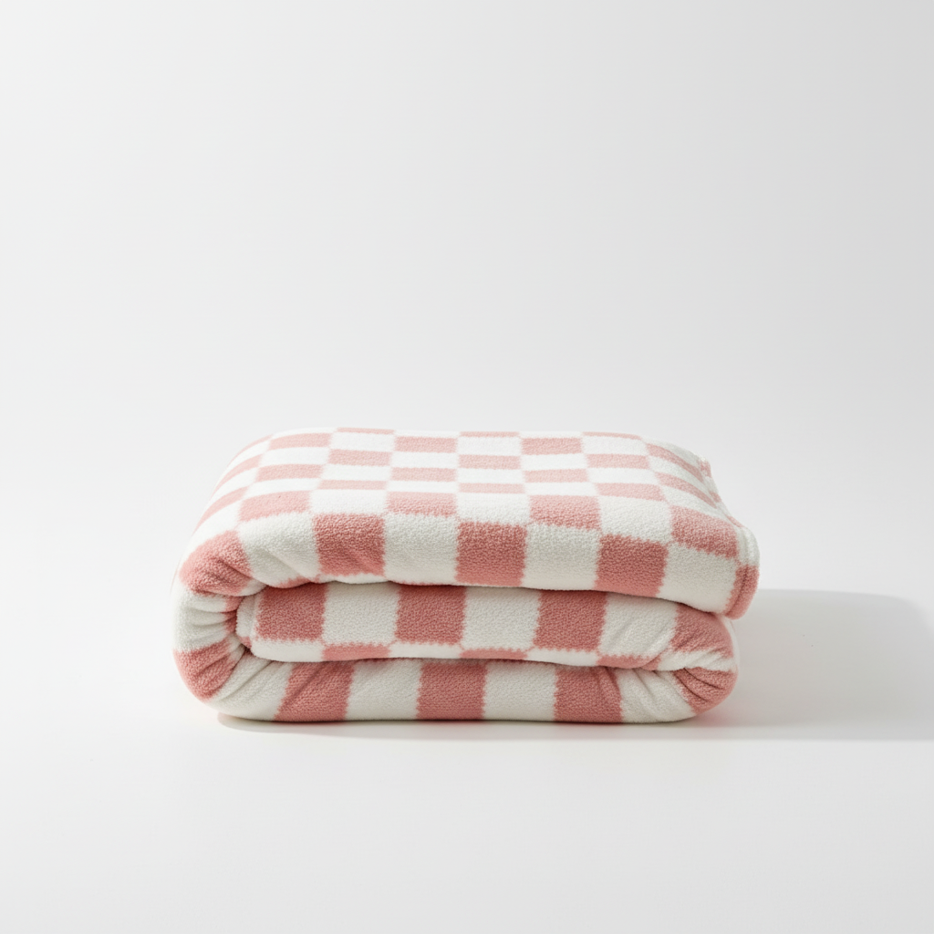 Nordspur | Coral Fleece Checkered Blanket