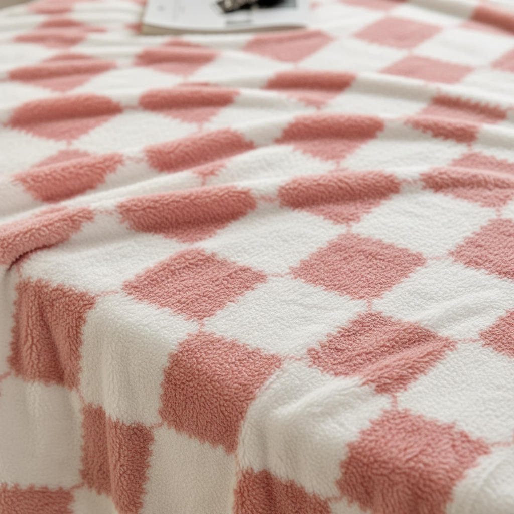 Nordspur | Coral Fleece Checkered Blanket