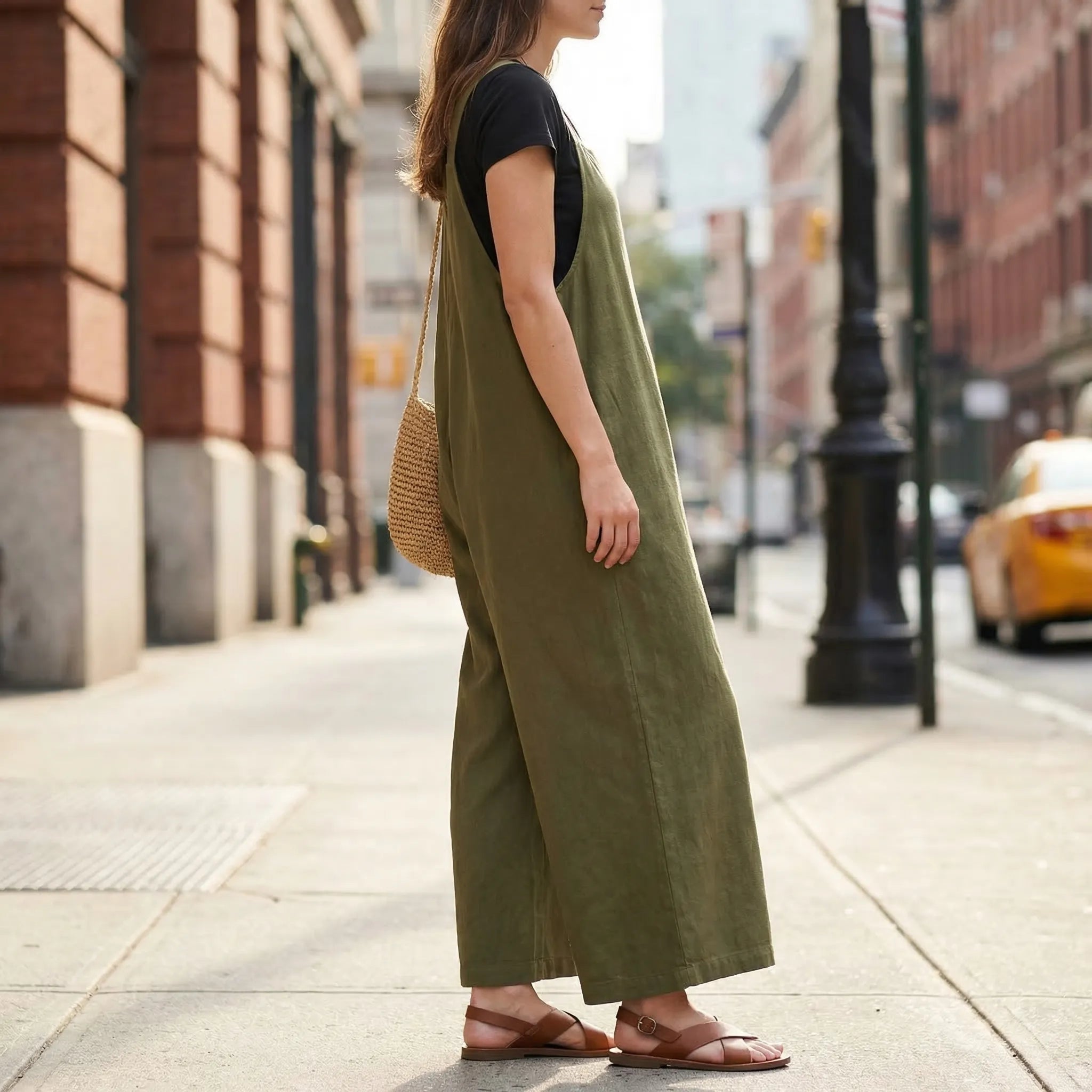 Nordspur | Dungarella Sleeveless Wide-Leg Dungaree Jumpsuit