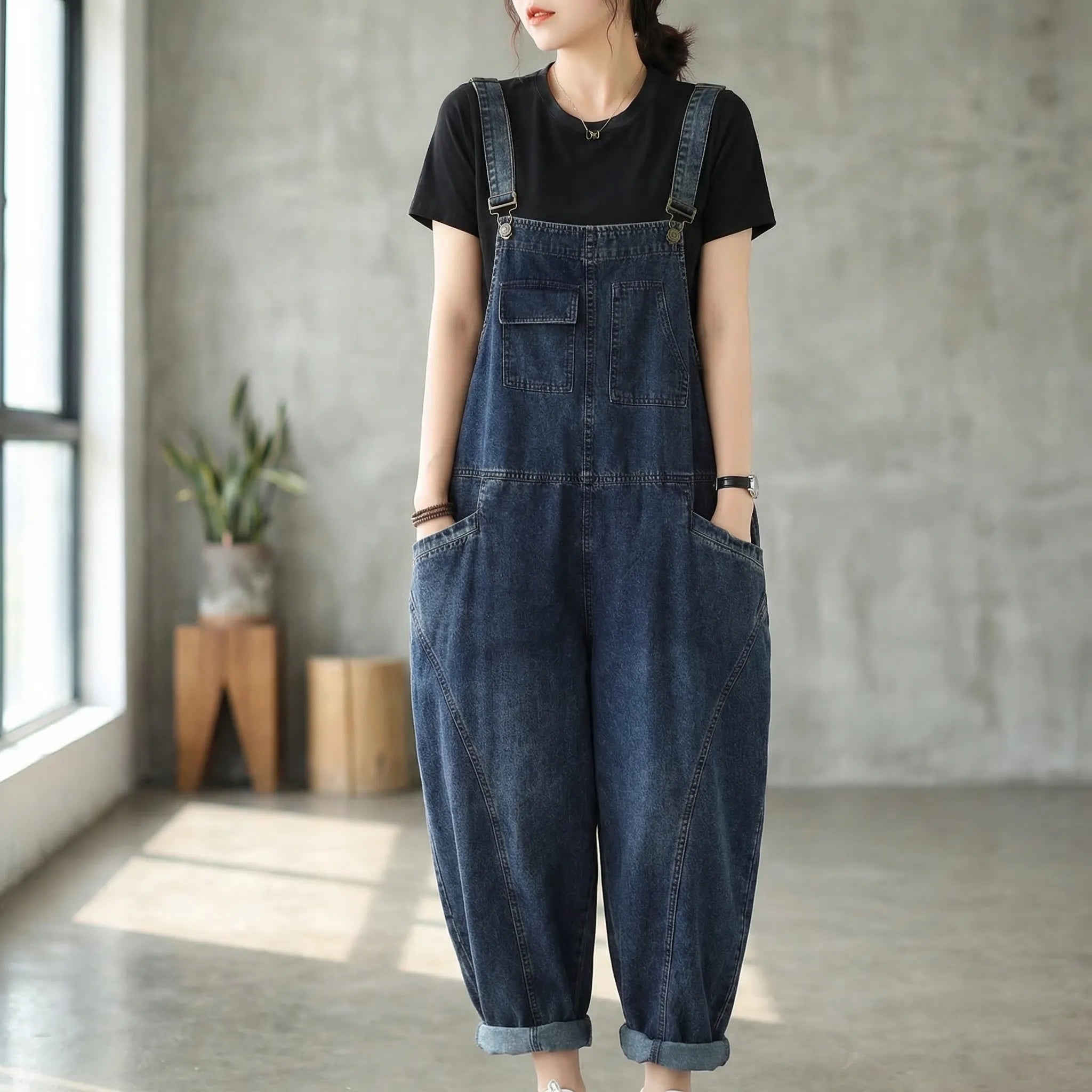 Nordspur | Dungaroo Loose Fit Denim Dungaree Jumpsuit