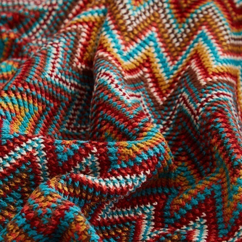 Nordspur | Knitted Geometric Throw Blanket