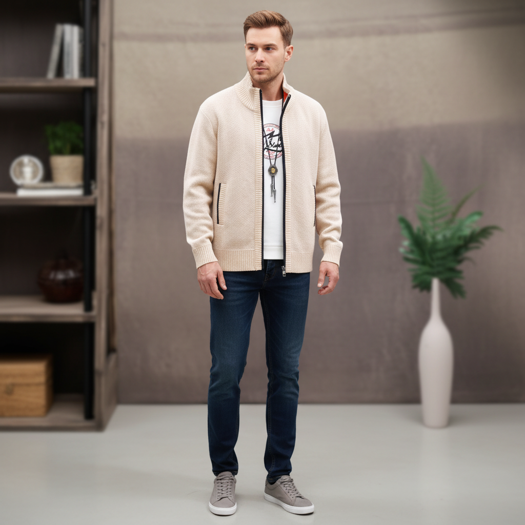 Nordspur | Knitted Zip Front Cardigan