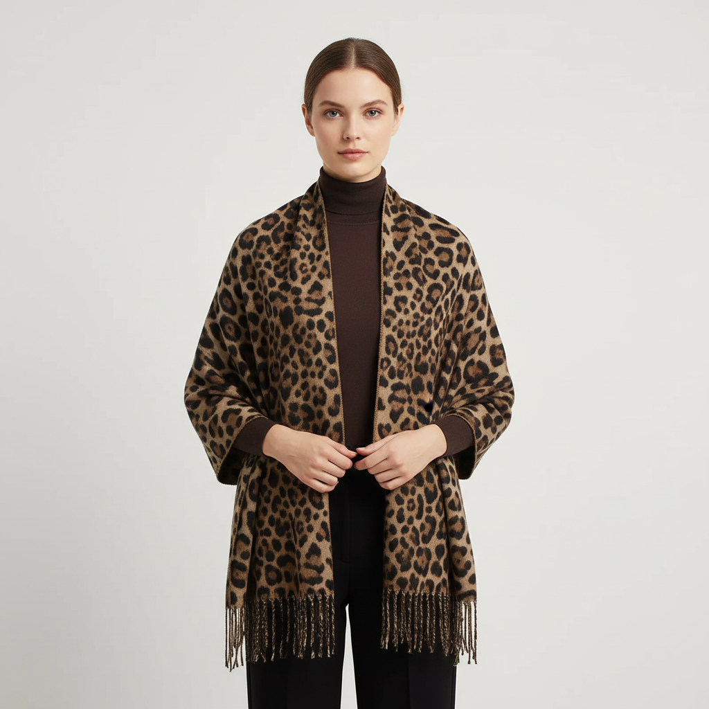 Nordspur | Leopard Print Winter Shawl