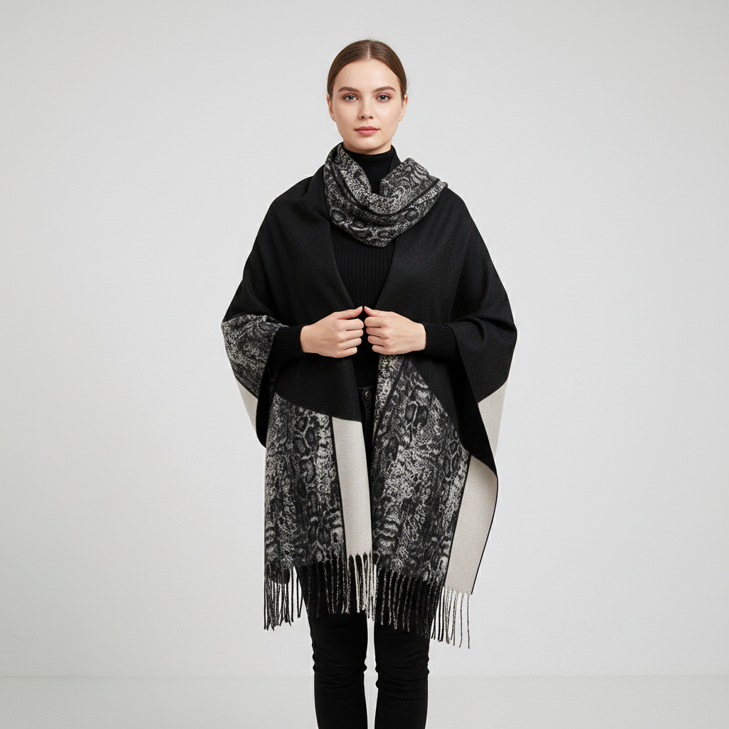 Nordspur | Leopard Print Winter Shawl