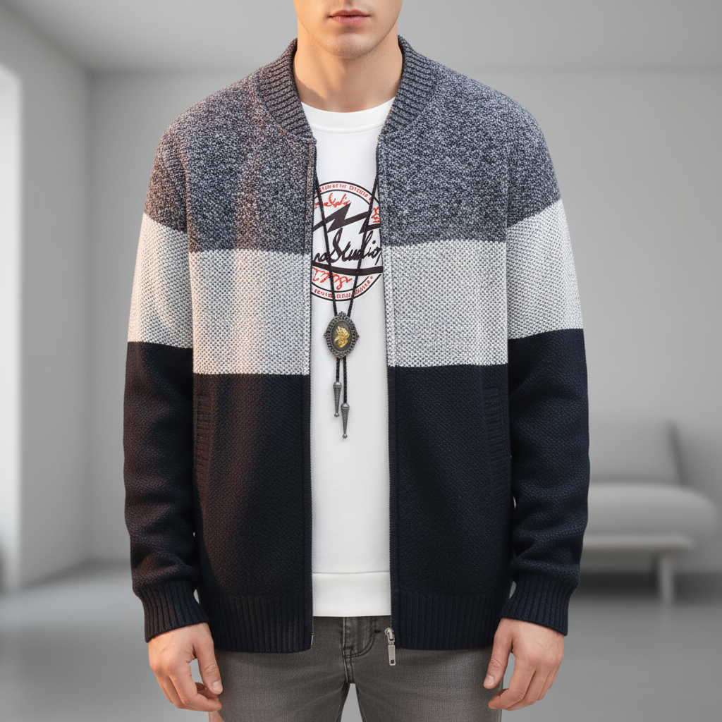 Nordspur | Men Knitted Zip Cardigan