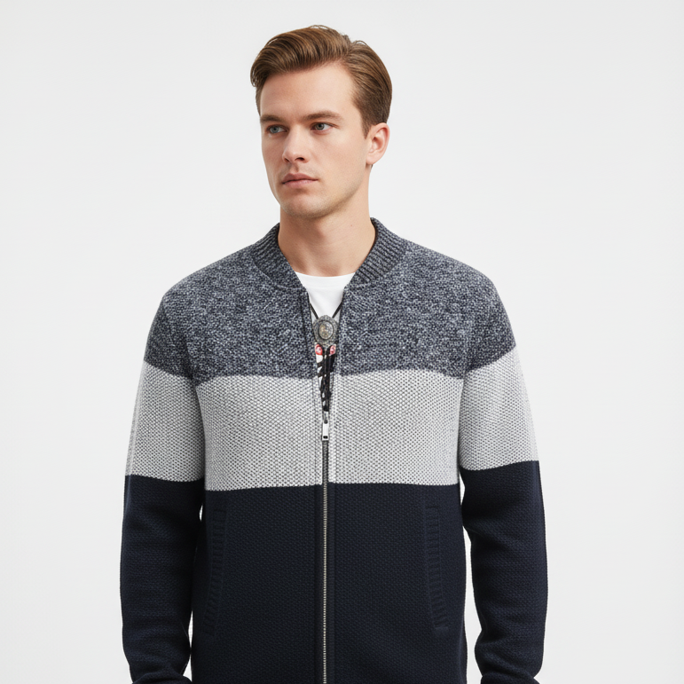 Nordspur | Men Knitted Zip Cardigan
