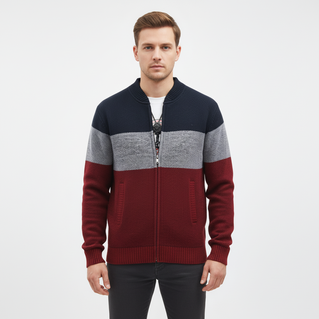 Nordspur | Men Knitted Zip Cardigan