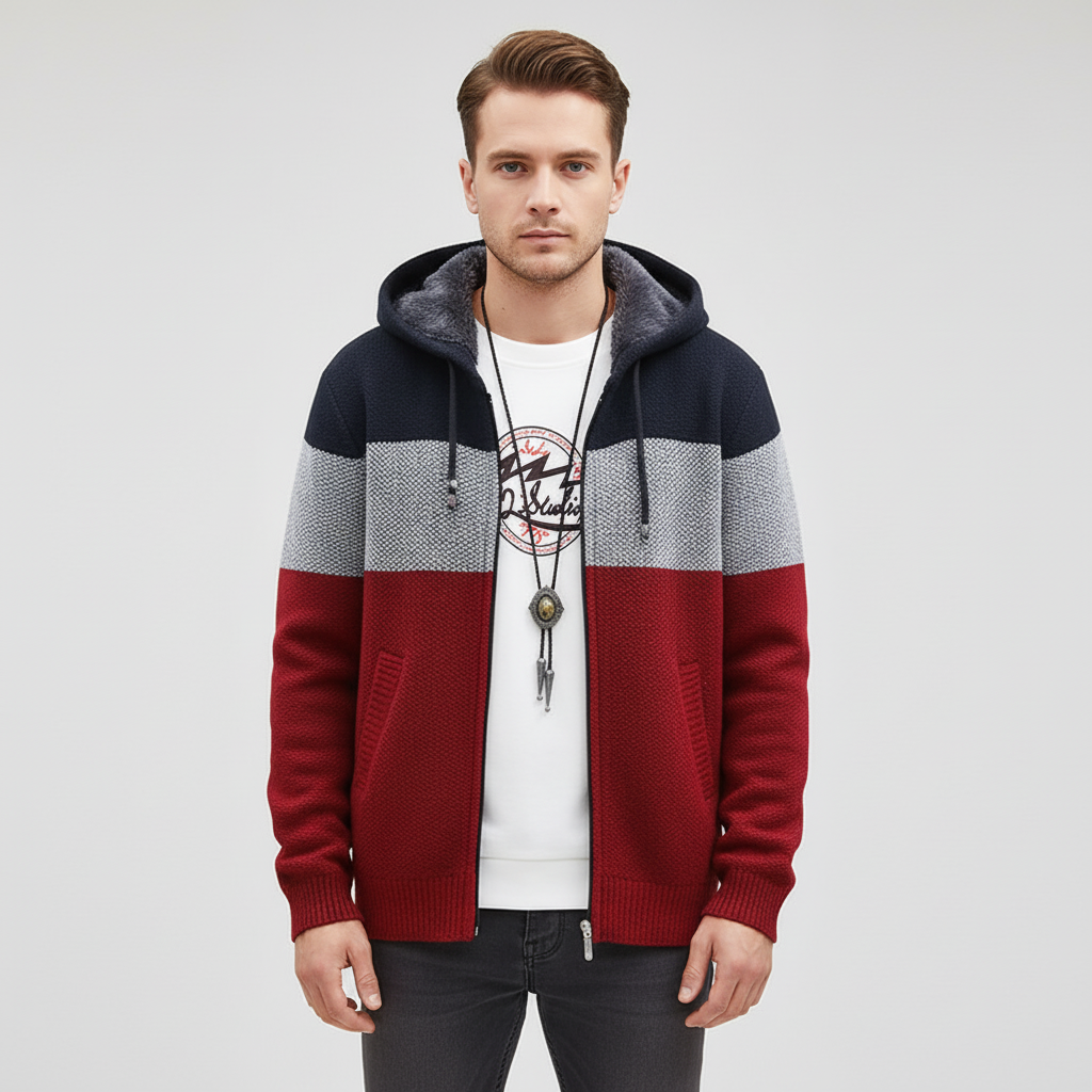 Nordspur | Men Knitted Zip Cardigan