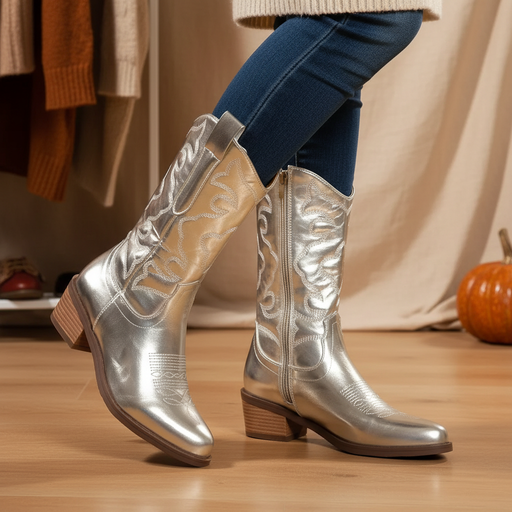 Nordspur | Mid Calf Embroidered Cowboy Boots