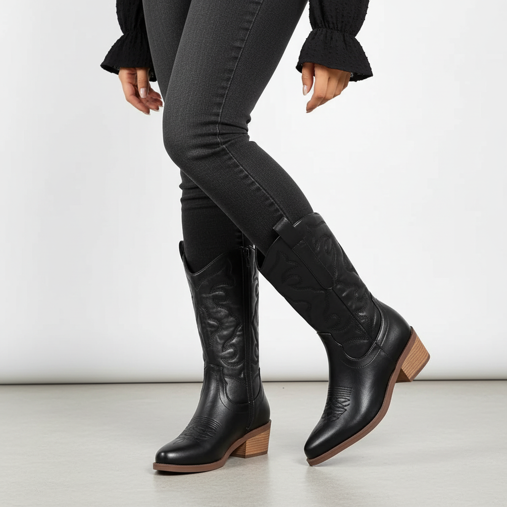 Nordspur | Mid Calf Embroidered Cowboy Boots