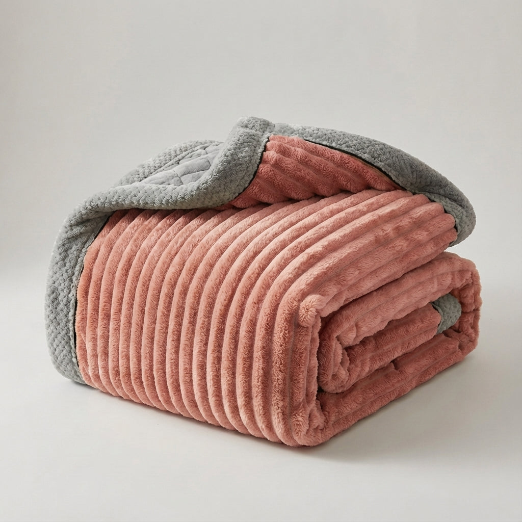 Nordspur | Plushora Striped Plush Throw Blanket
