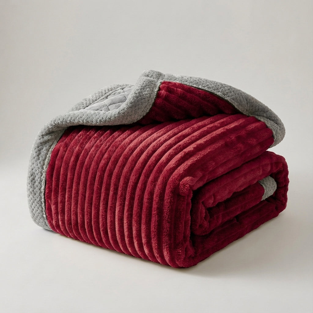 Nordspur | Plushora Striped Plush Throw Blanket