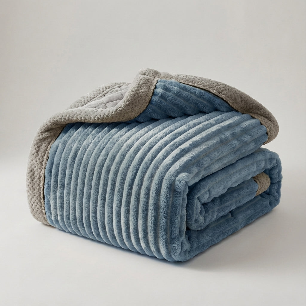 Nordspur | Plushora Striped Plush Throw Blanket