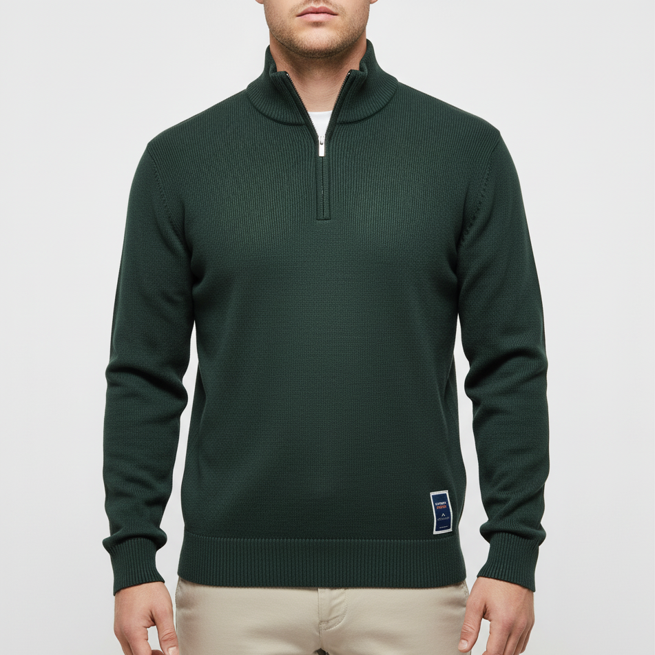 Nordspur | Quarter Zip Cotton Sweater