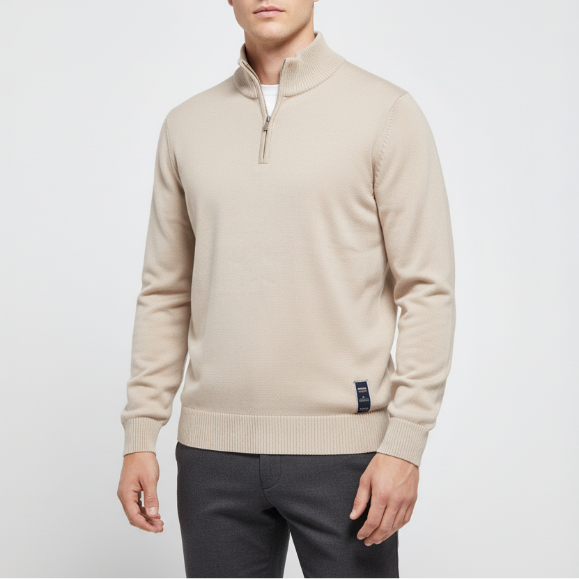 Nordspur | Quarter Zip Cotton Sweater
