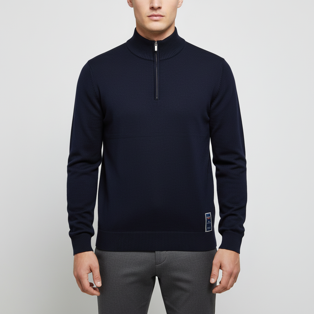 Nordspur | Quarter Zip Cotton Sweater