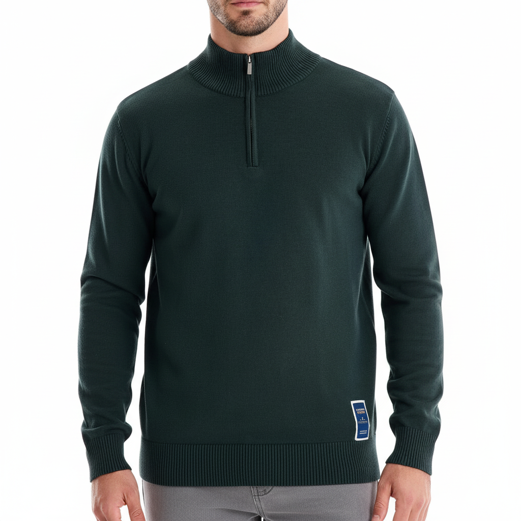 Nordspur | Quarter Zip Cotton Sweater