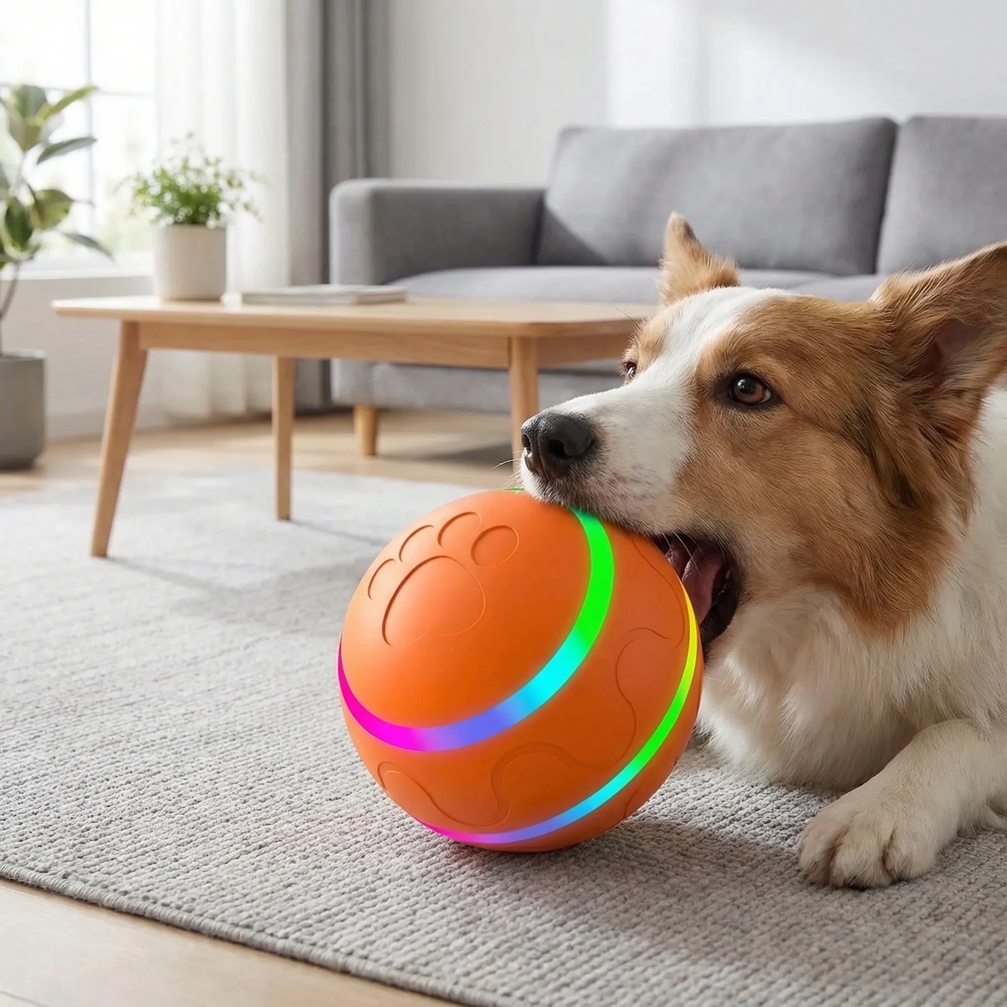 Interaktiver Hundeball mit Fernbedienung und LED-Lichtern