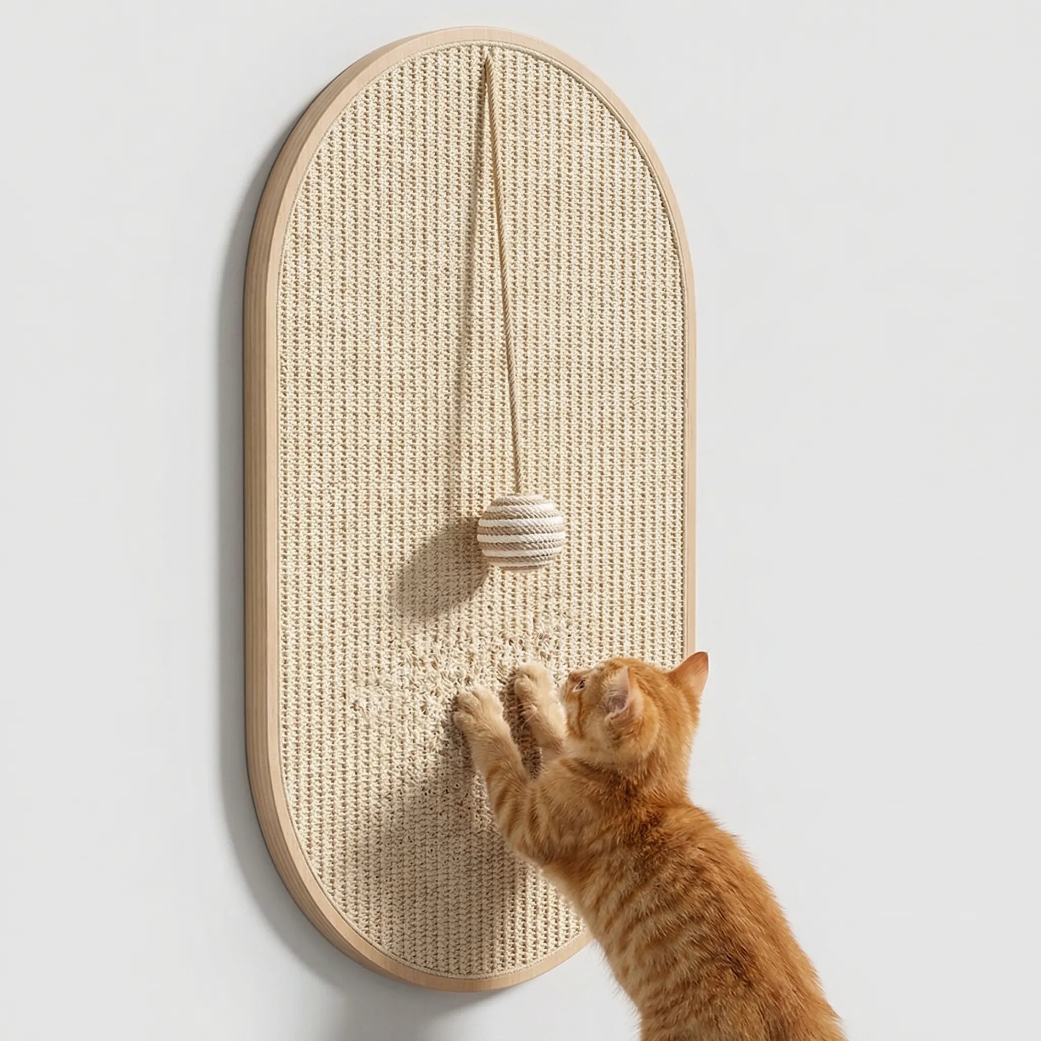 Nordspur | Scratchly Wall-Mounted Sisal Scratching Panel With Toy