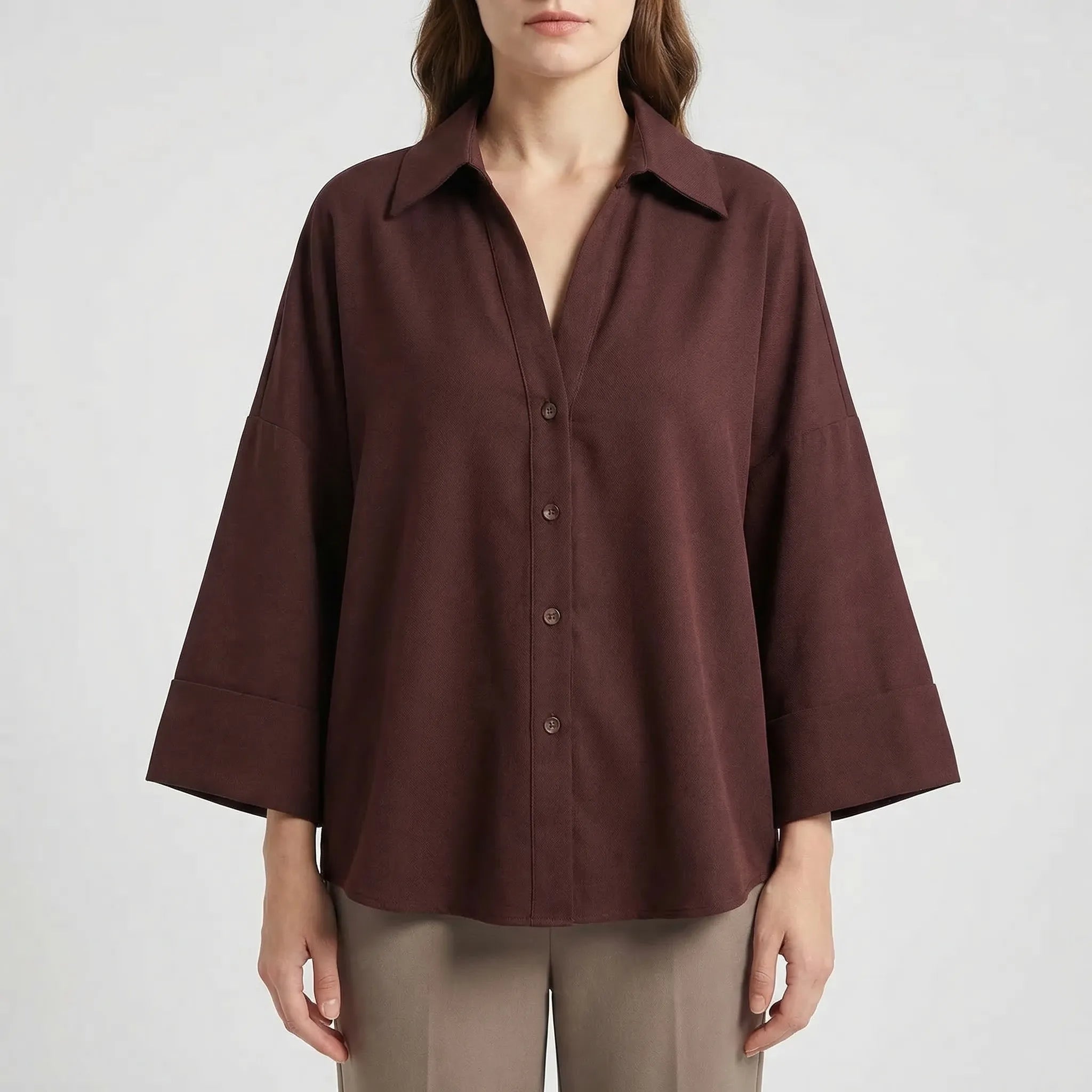 Nordspur | Sevelline Wide-Sleeve Asymmetric Hem Blouse