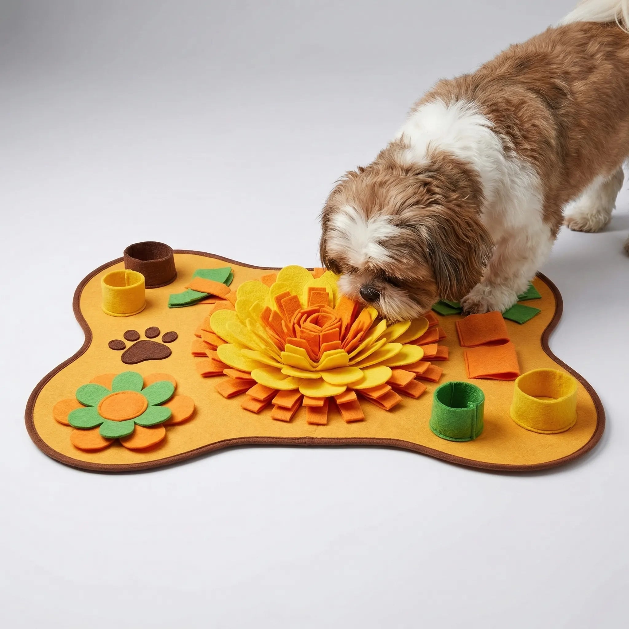 Interaktive Schnüffelmatte für Hunde in Knochenform mit Quietschspielzeug