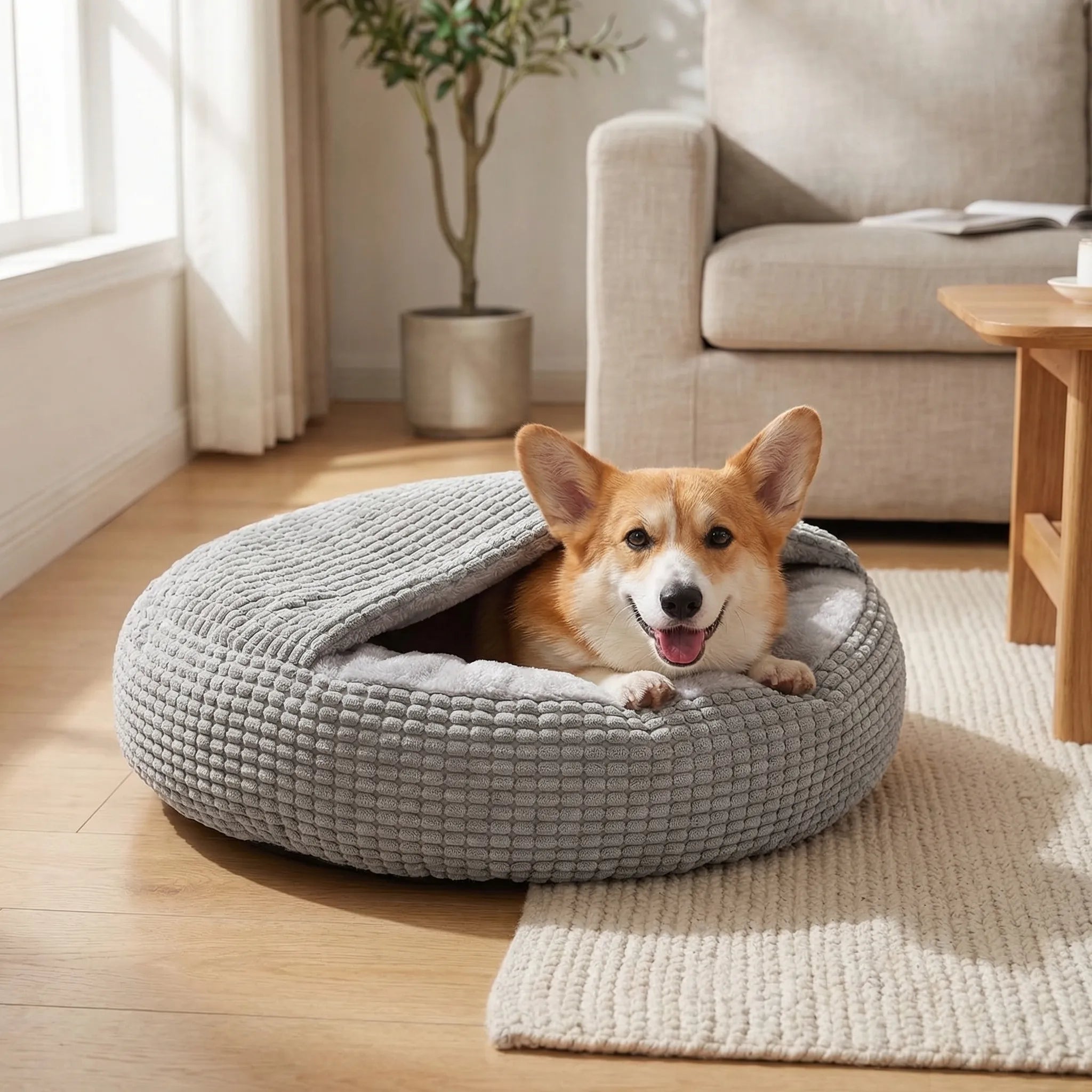 Nordspur | Snugglova Hooded Round Donut Pet Bed