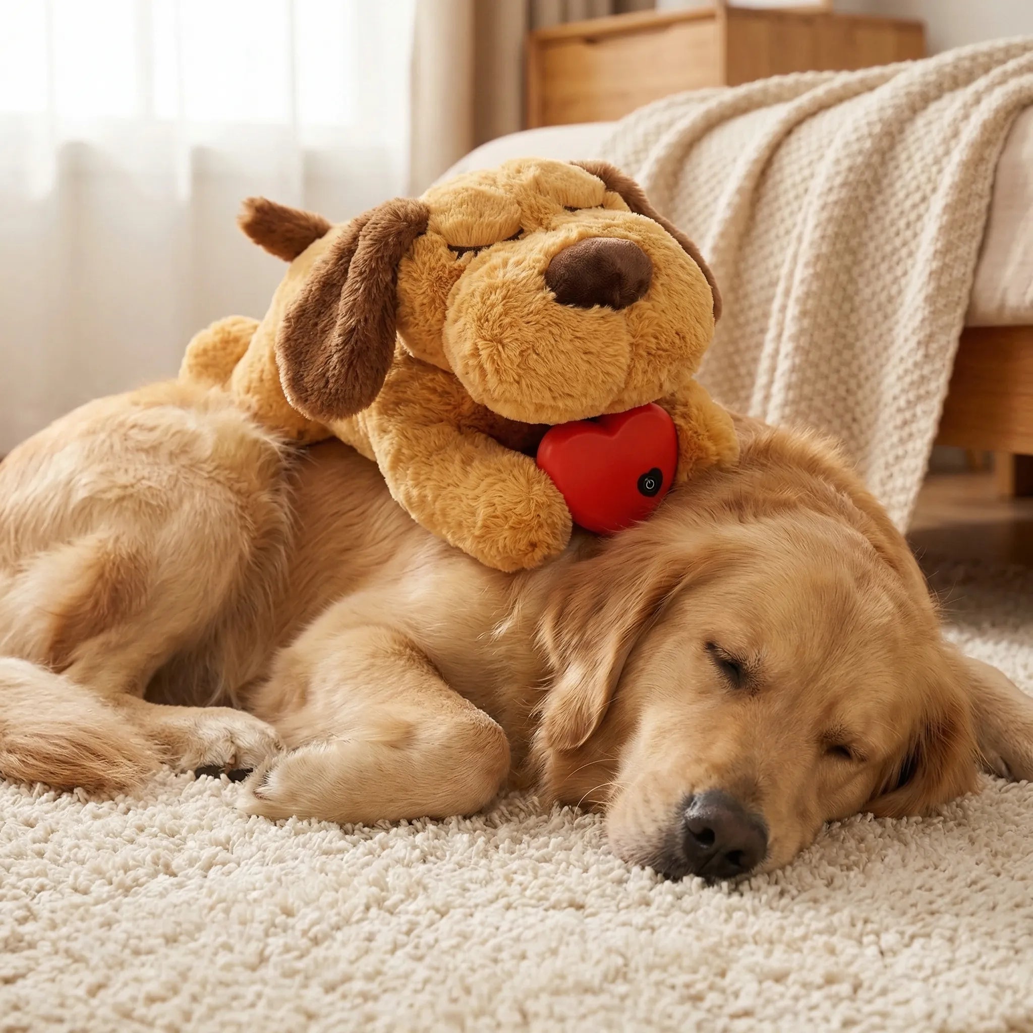 Plüschwelpenspielzeug mit Herzschlagfunktion für Hunde