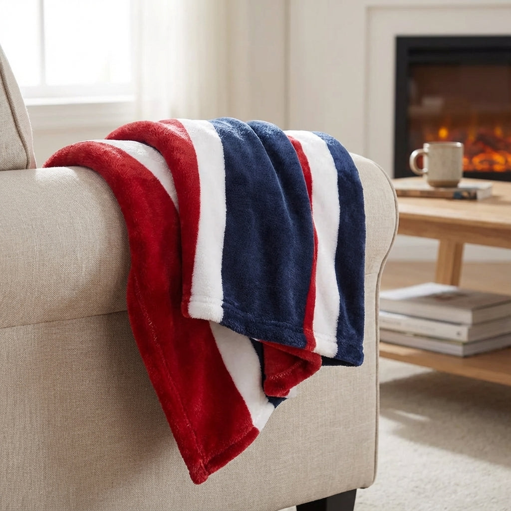 Nordspur | Snugrell Plush Striped Throw Blanket