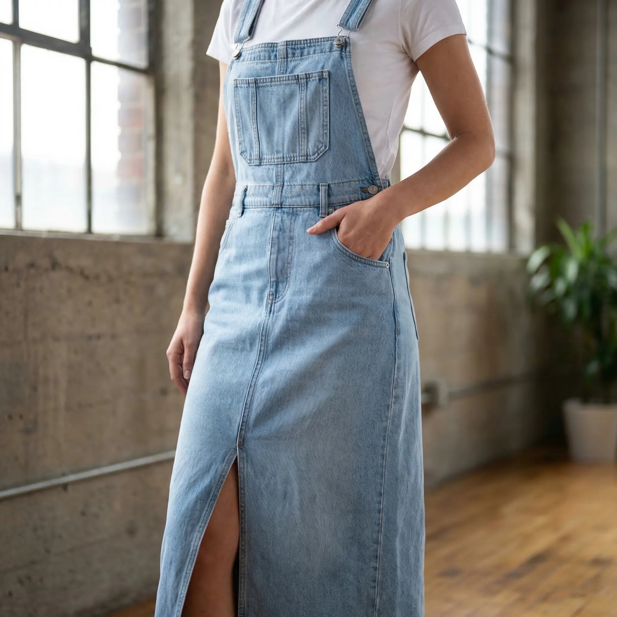 Nordspur | Strapello Sleeveless Dungaree-Style Midi Dress