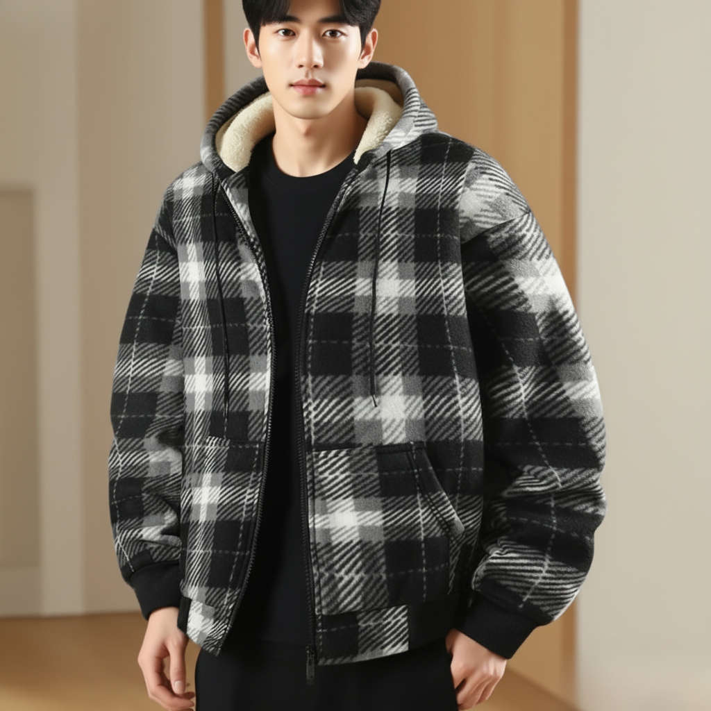 Nordspur | Thick Plaid Fleece Jacket