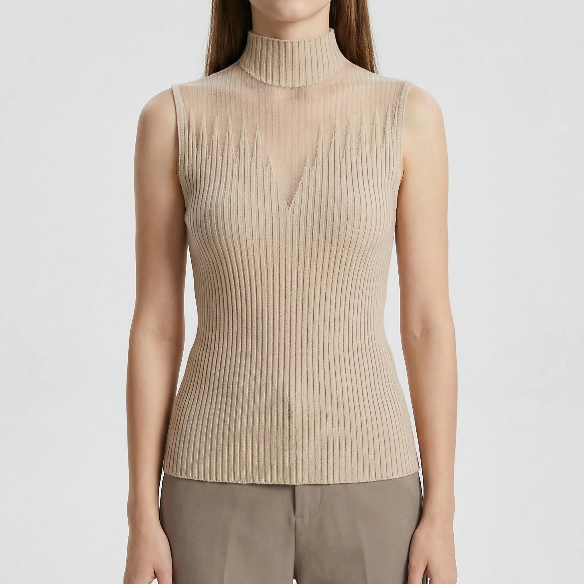 Nordspur | Veilknit Semi-Sheer Sleeveless Knitted Vest
