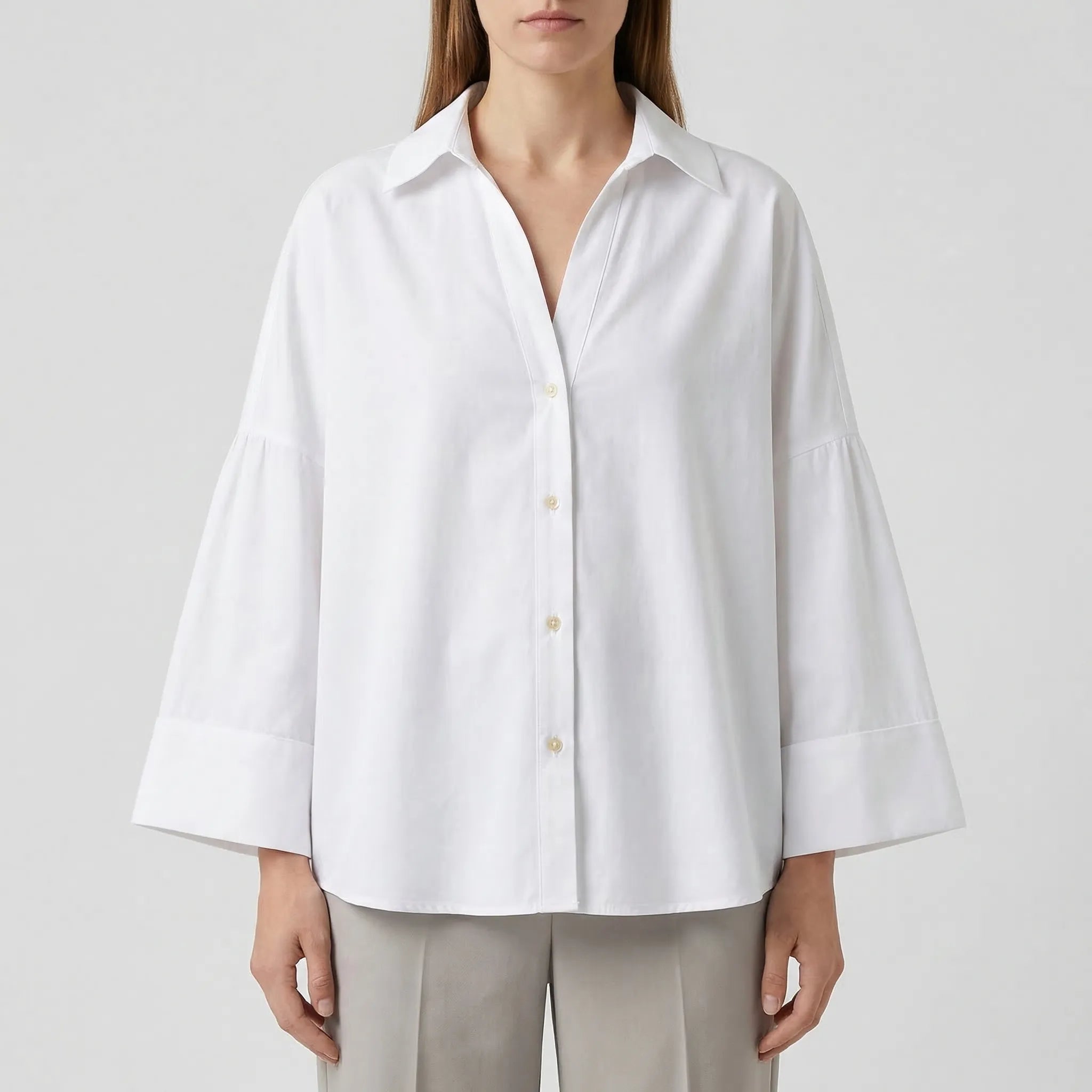 Nordspur | Vellura Long Sleeve V-Neck Loose Blouse