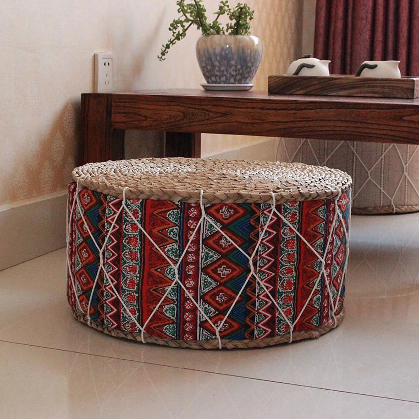 Nordspur | Zafurova Round Woven Floor Pouf