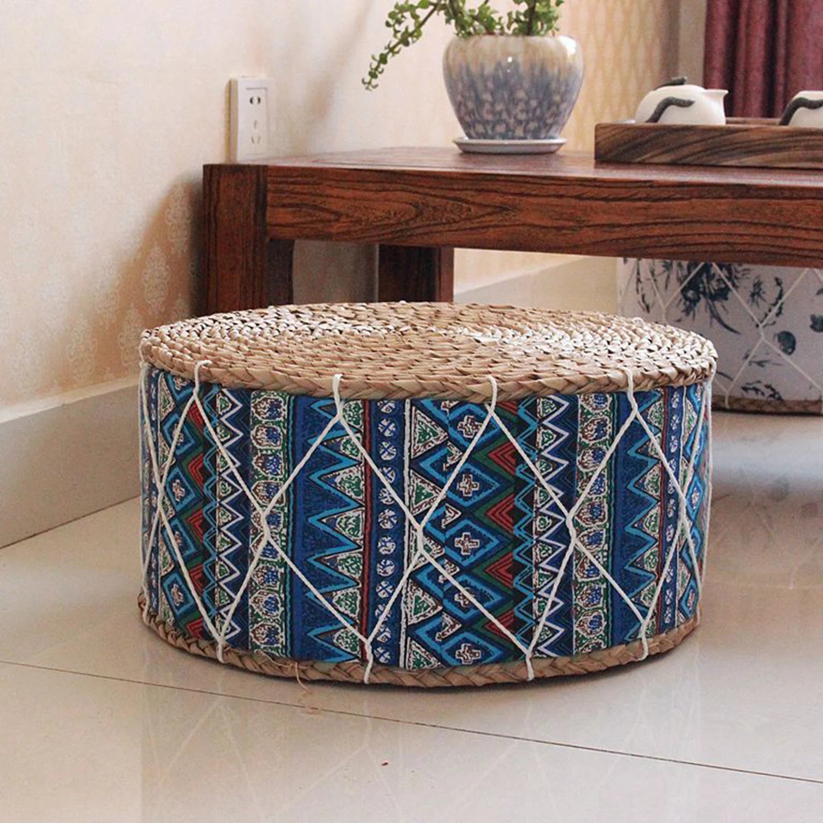 Nordspur | Zafurova Round Woven Floor Pouf