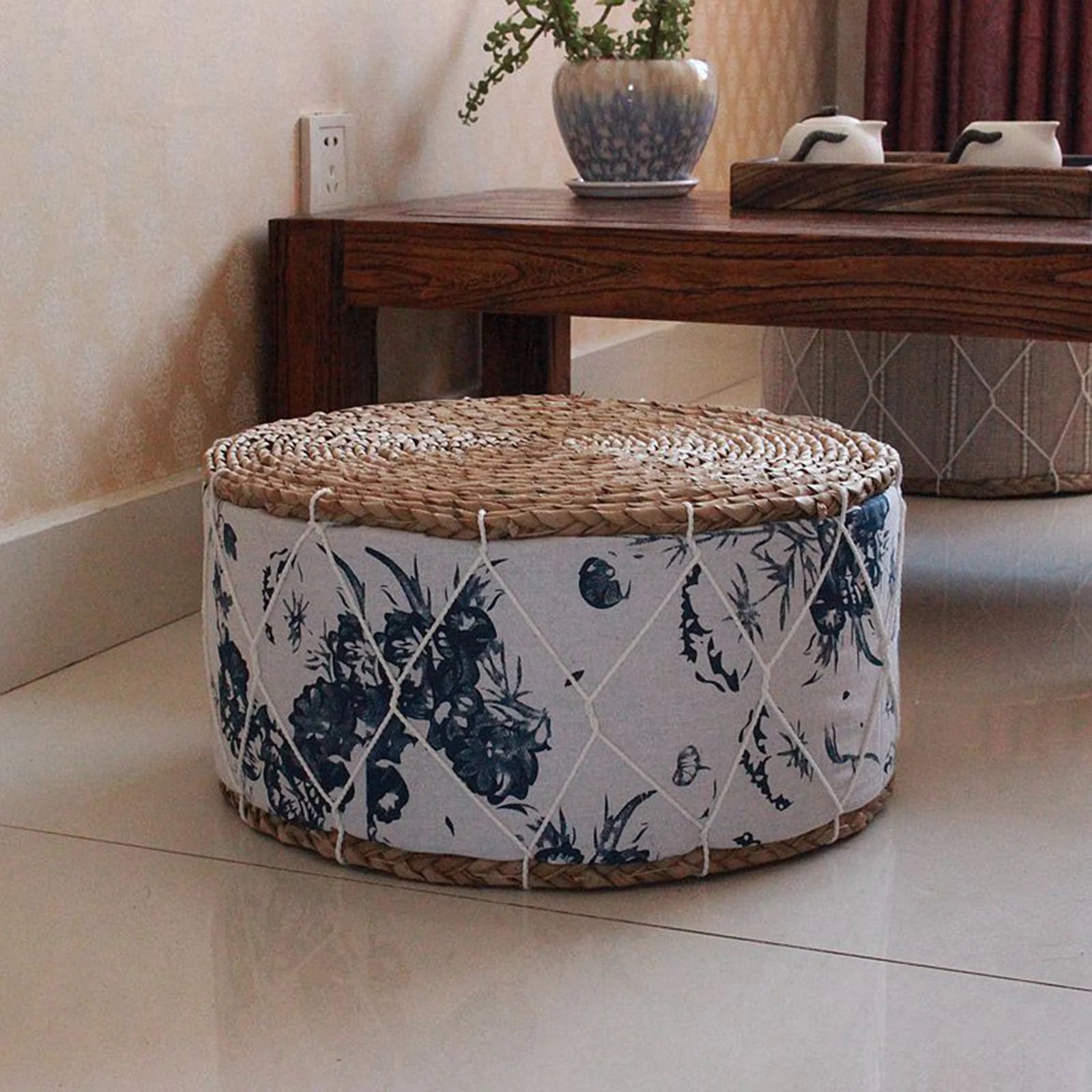 Nordspur | Zafurova Round Woven Floor Pouf