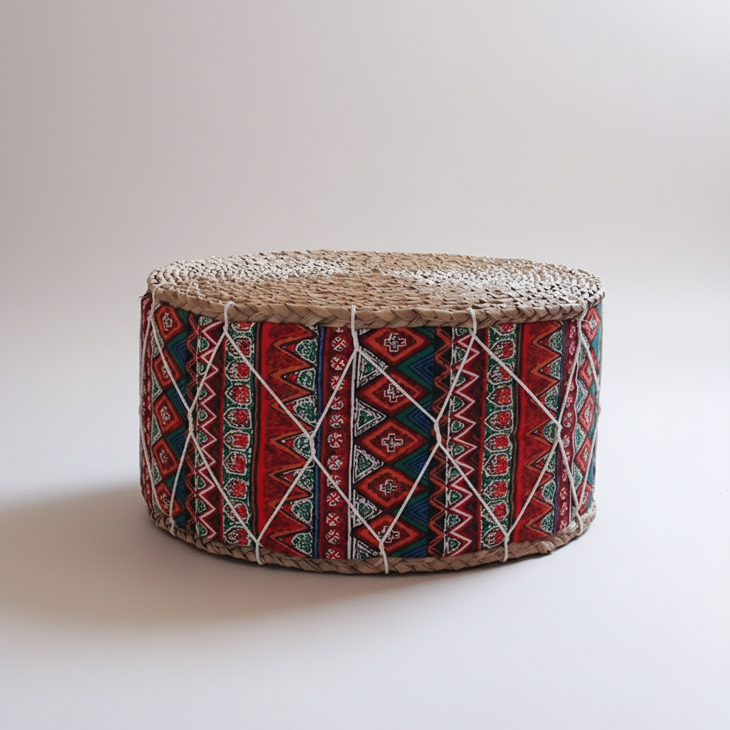 Nordspur | Zafurova Round Woven Floor Pouf