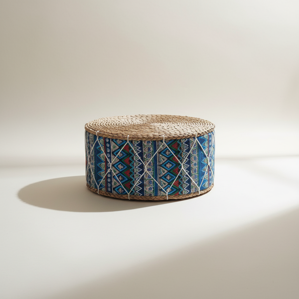 Nordspur | Zafurova Round Woven Floor Pouf