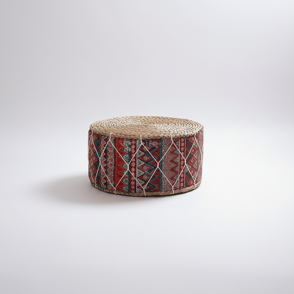 Nordspur | Zafurova Round Woven Floor Pouf
