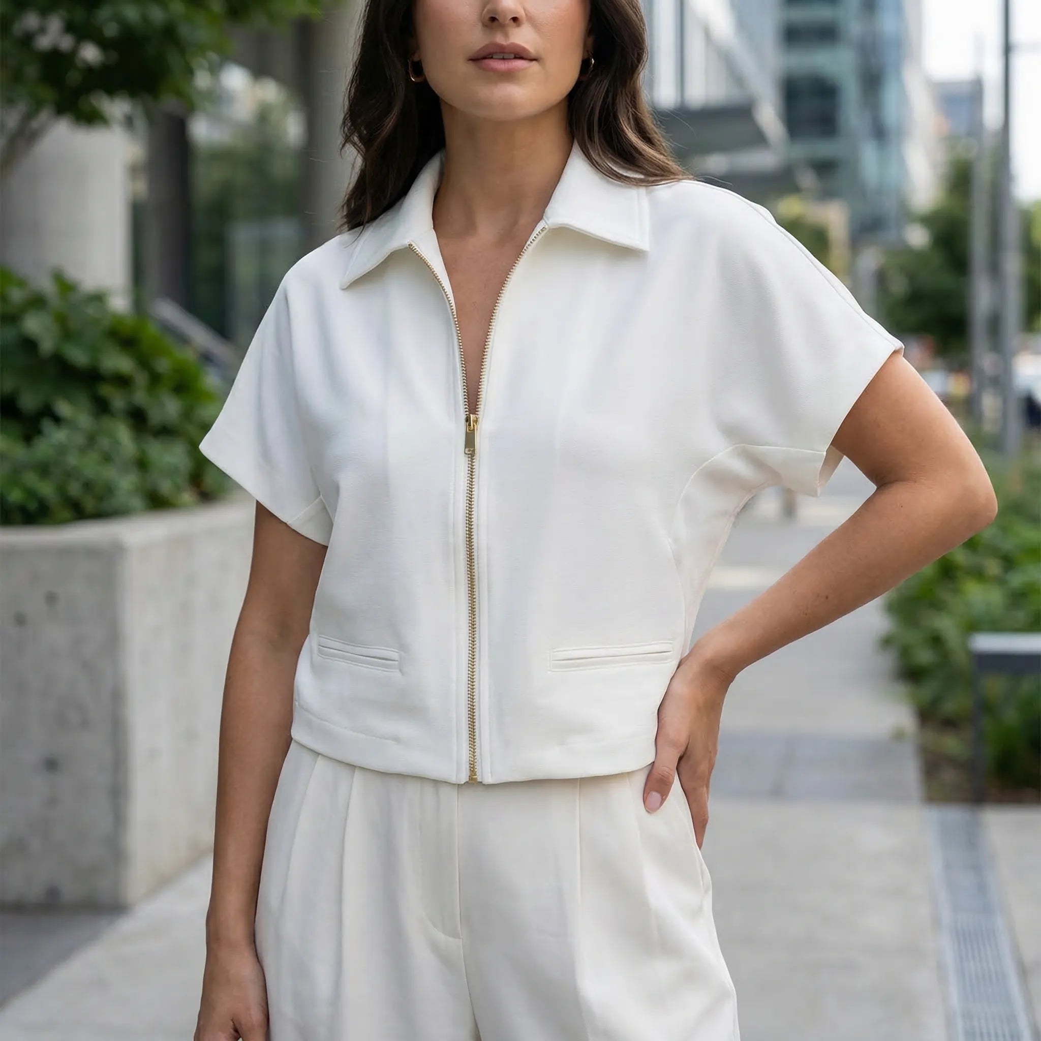 Nordspur | Zippra Cropped Short Sleeve Zip-Up Jacket