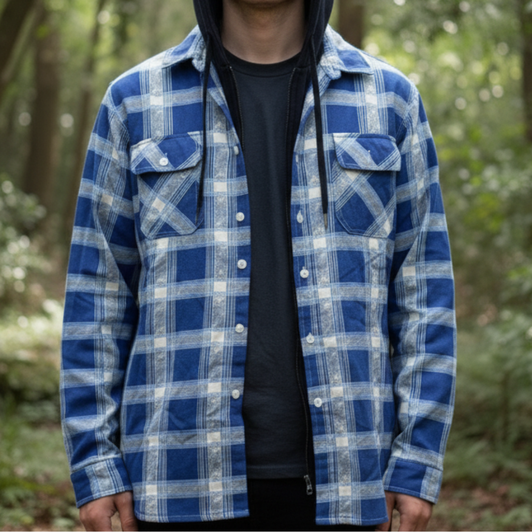 Casual Jacket with Check Pattern & Detachable Hood – NordicFlannel Jacket