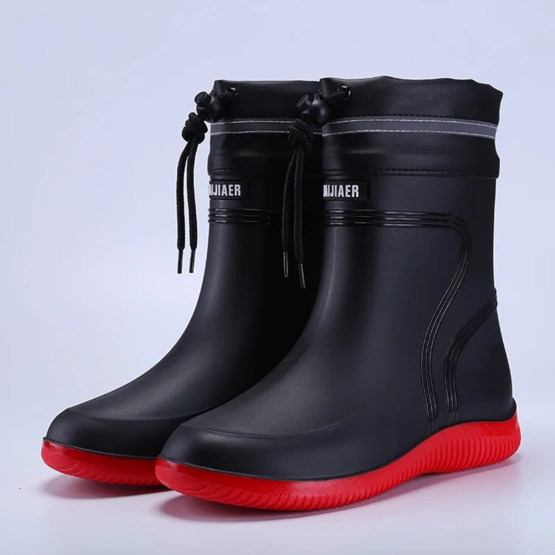 Rain Boots – StormStride Waterproof Mid-Calf Drawstring Boots