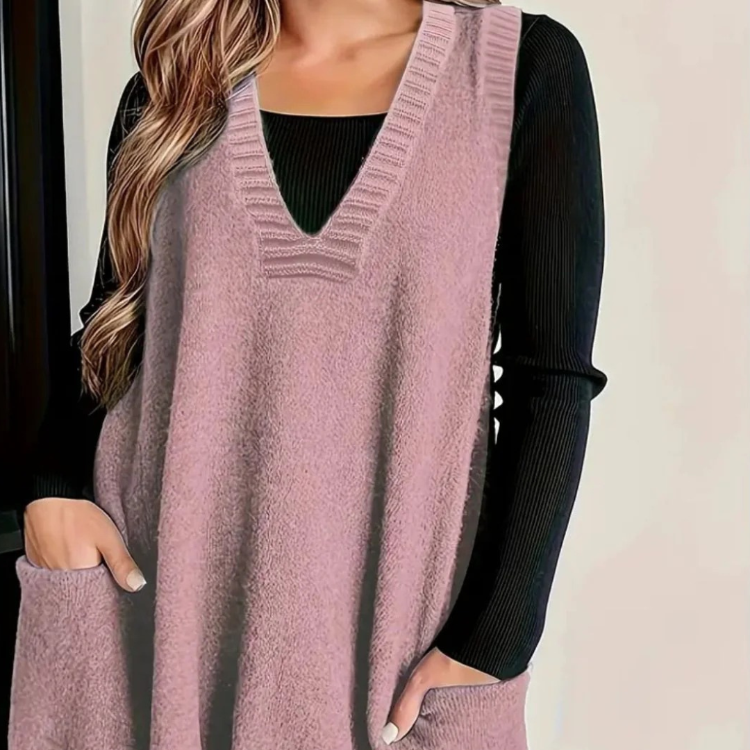 Knit Vest with Pockets & V-Neck – AutumnEase Vest