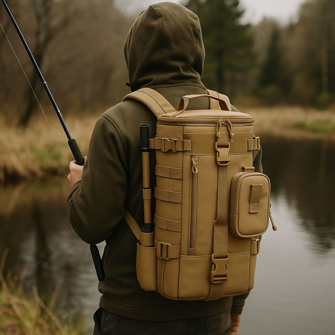 Tactical Fishing Backpack with Rod Holder – GearPack CP